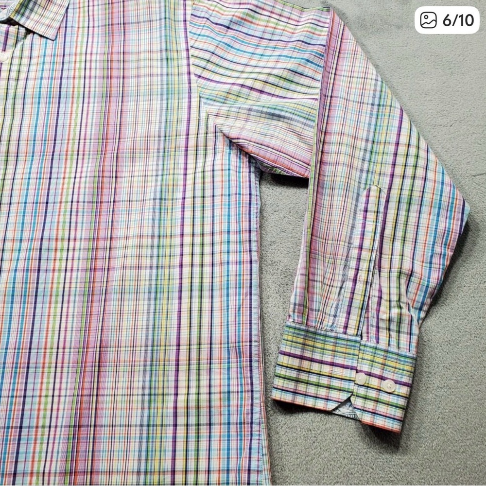 Tallia Multicolor Plaid Button-Up Shirt – Vibrant & Stylish Sz XL - Picture 4 of 10